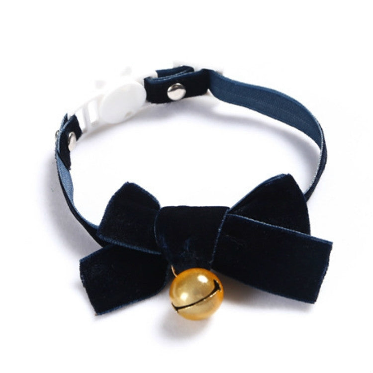 5 PCS Velvet Bowknot Adjustable Pet Collar Cat Dog Rabbit Bow Tie Accessories, Size:S 17-30cm, Style:Bowknot With Bell