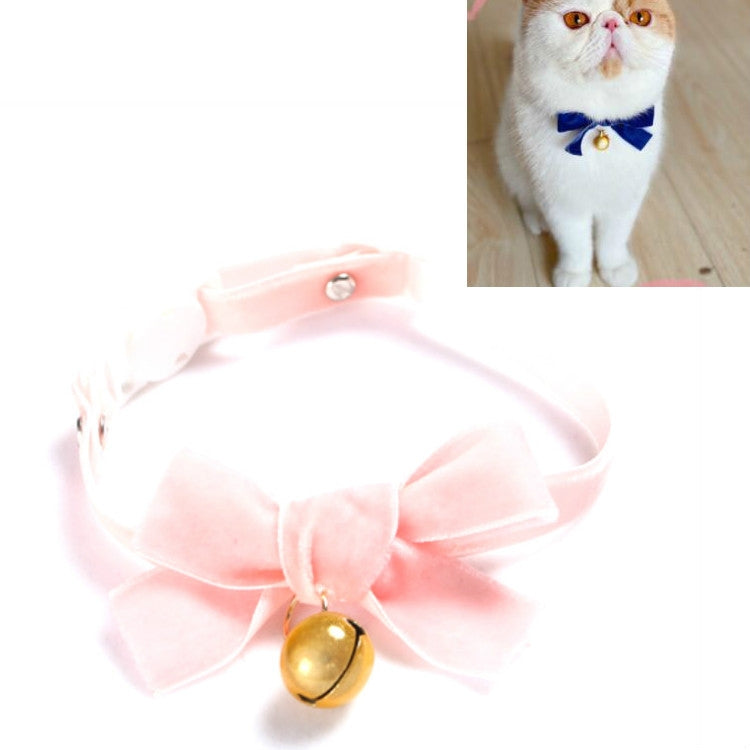 5 PCS Velvet Bowknot Adjustable Pet Collar Cat Dog Rabbit Bow Tie Accessories, Size:S 17-30cm, Style:Bowknot With Bell