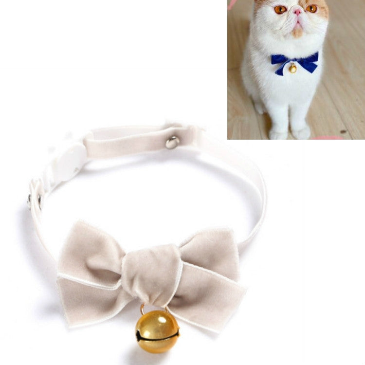 5 PCS Velvet Bowknot Adjustable Pet Collar Cat Dog Rabbit Bow Tie Accessories, Size:S 17-30cm, Style:Bowknot With Bell