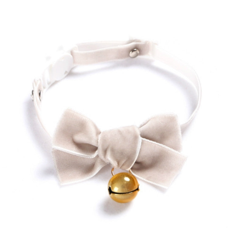 5 PCS Velvet Bowknot Adjustable Pet Collar Cat Dog Rabbit Bow Tie Accessories, Size:S 17-30cm, Style:Bowknot With Bell