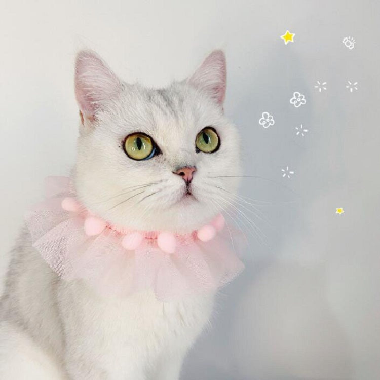 6 PCS Lace Pet Adjustable Collar Cat Dog Photo Accessories, Size:M 25-30cm