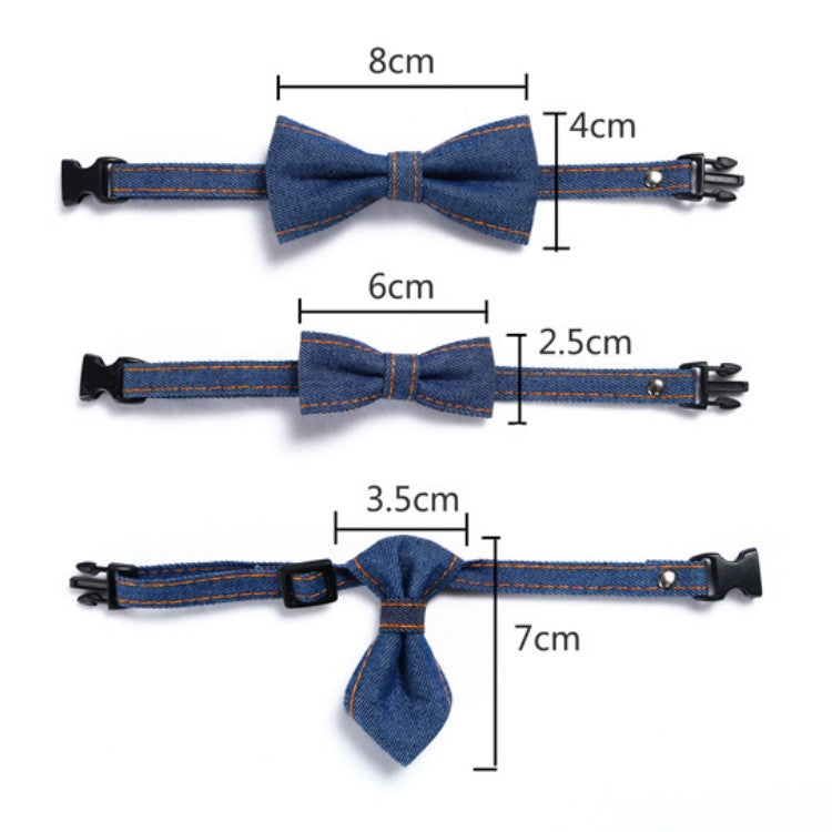 4 PCS Pet Cowboy Bow Tie Collar Cats Dogs Adjustable Tie Collars Pet Accessories Supplies, Size:S 16-32cm, Style:Tie