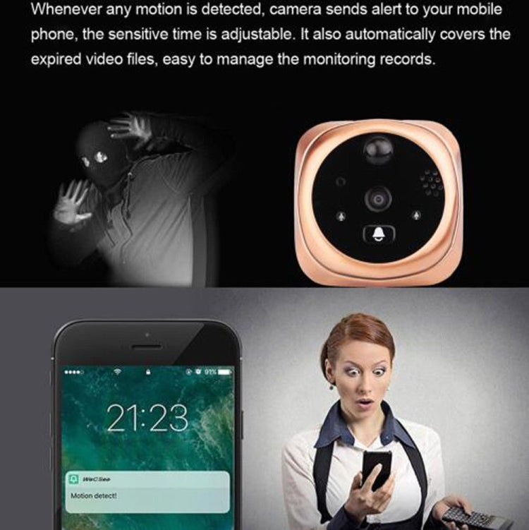 4.3 Inch Monitor Wifi Smart Peephole Video Doorbell HD 720P Camera Night Vision PIR Motion Detection APP Control for iOS, Android