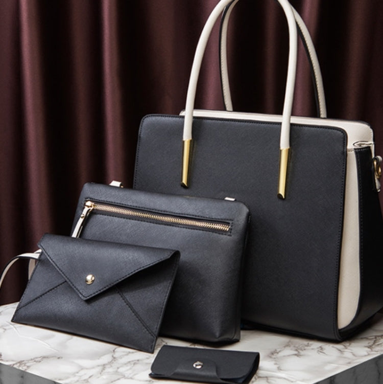 4 In 1 Fashion Color-Block Messenger Handbag Large-Capacity Bag