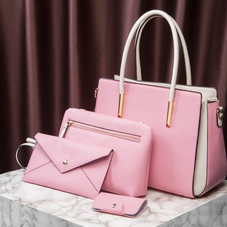 4 In 1 Fashion Color-Block Messenger Handbag Large-Capacity Bag