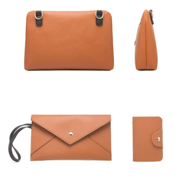 4 In 1 Fashion Color-Block Messenger Handbag Large-Capacity Bag
