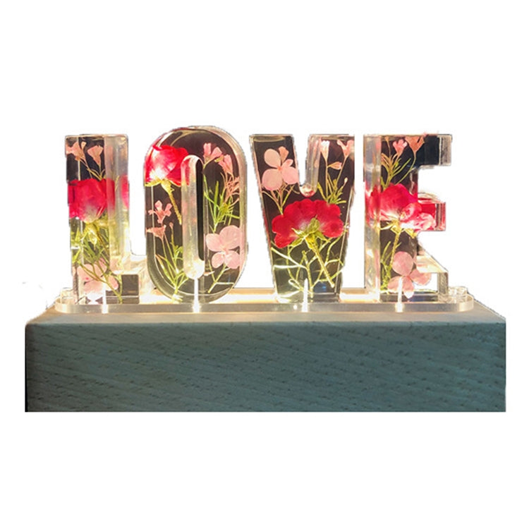 Eternal Flower Night Light Love Letter Desk Lamp Couple Gift, Style:Rose with Branche
