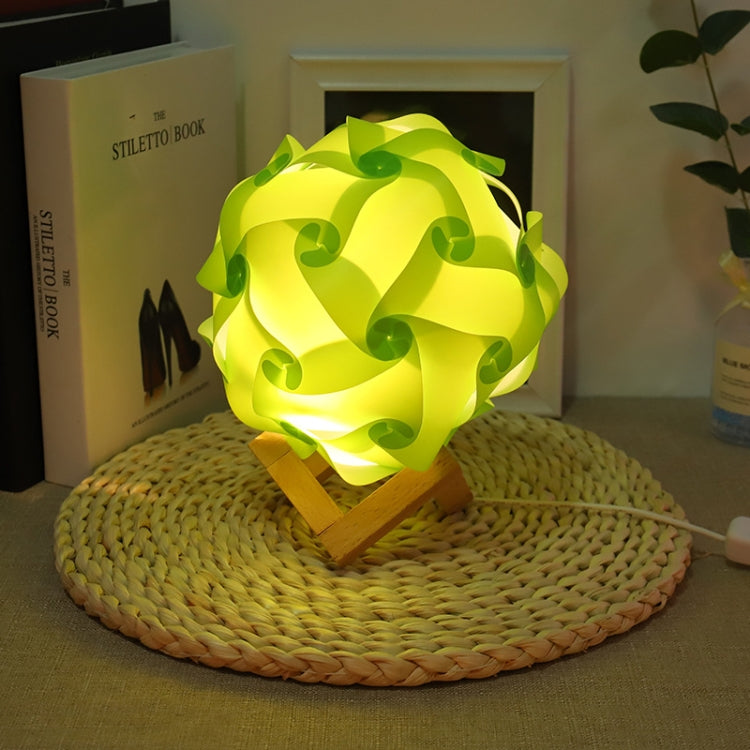 Creative Bedroom Bedside Night Light USB Round Romantic Room Decoration Lamp with Wood Base, Style: Finished Product