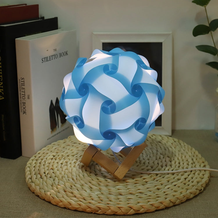 Creative Bedroom Bedside Night Light USB Round Romantic Room Decoration Lamp with Wood Base, Style: Finished Product