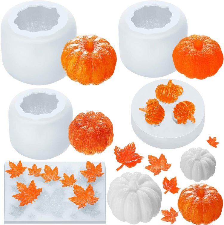 Halloween Three-Dimensional Pumpkin Cake DIY Scented Candle Silicone Mold, Specification: ZW-57