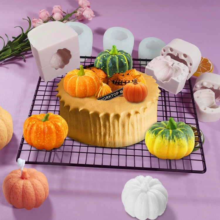Halloween Three-Dimensional Pumpkin Cake DIY Scented Candle Silicone Mold, Specification: ZW-57