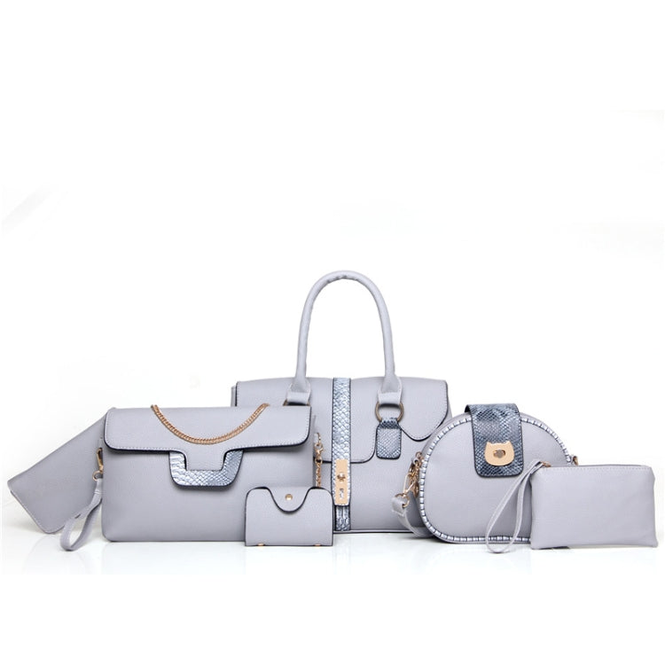 6 in 1 Snake Texture Ladies Fashion Messenger Bag Large-Capacity Bag