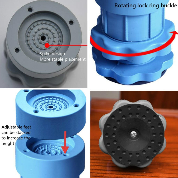4 PCS / Set Furniture Home Appliance Washing Machine Rubber Foot Mat Moisture-Proof Shock Absorption Heightened Foot Mat Base Gray, Style:2.5cm Plus Layer