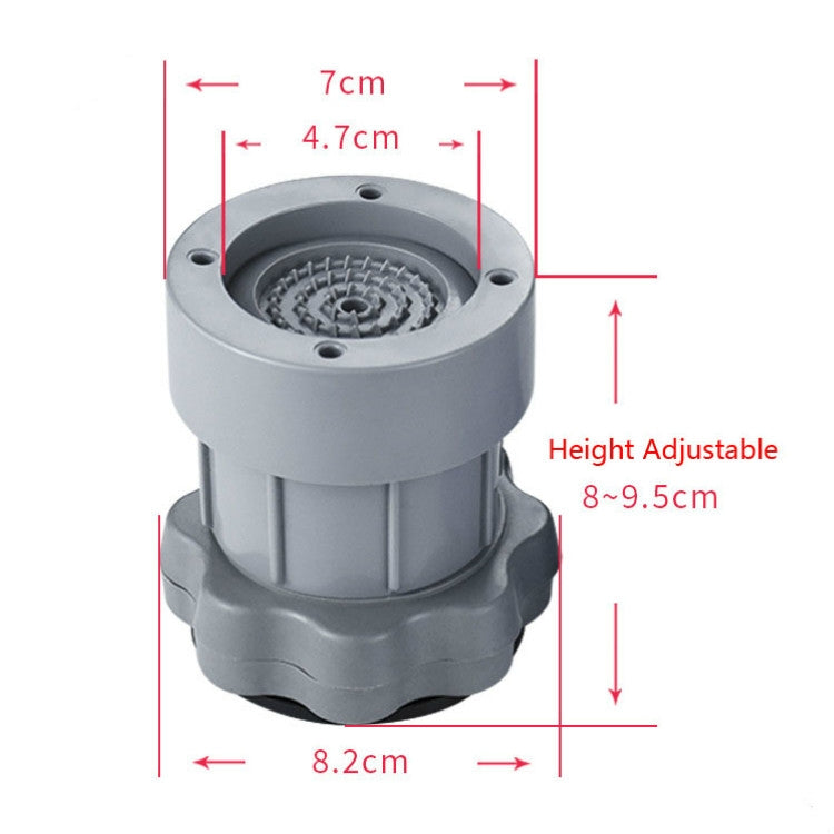 4 PCS / Set Furniture Home Appliance Washing Machine Rubber Foot Mat Moisture-Proof Shock Absorption Heightened Foot Mat Base Gray, Style:Adjustable Height About 8-9.5cm
