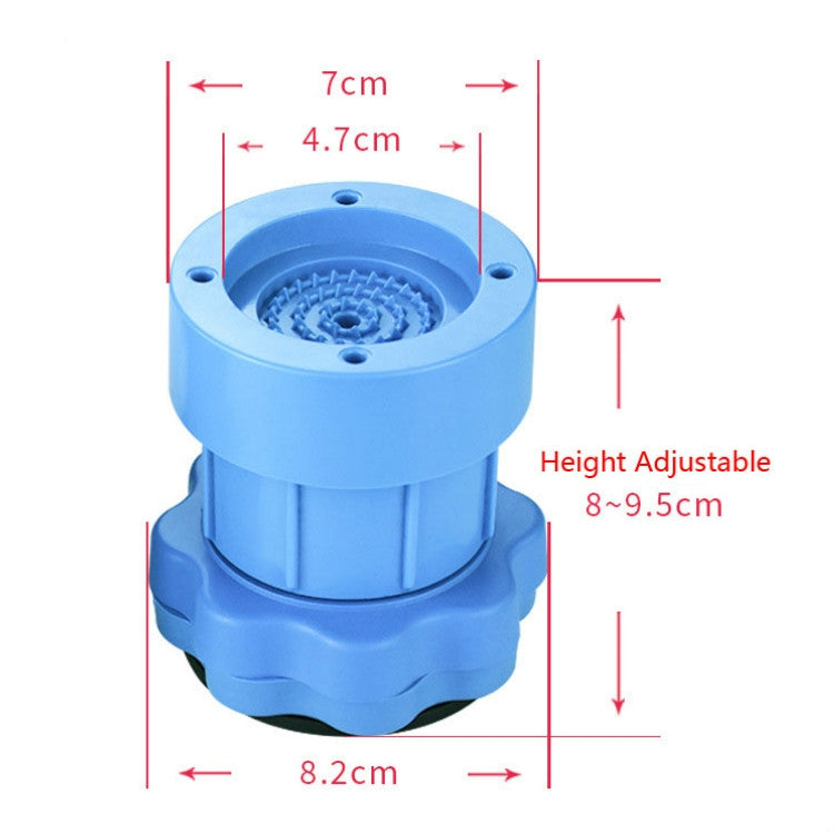 4 PCS / Set Furniture Home Appliance Washing Machine Rubber Foot Mat Moisture-Proof Shock Absorption Heightened Foot Mat Base Blue, Style:Adjustable Height About 8-9.5cm
