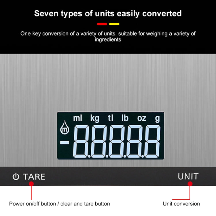 5kg/1g Stainless Steel Kitchen Scale Household Food Electronic Scale