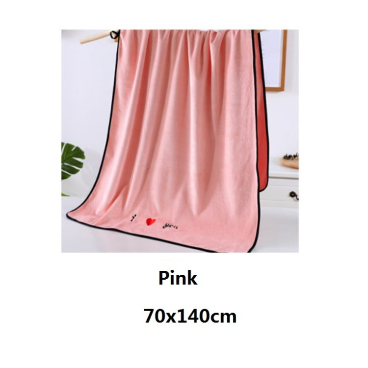 Soft Thick Absorbent Fiber Couple Large Bath Towels, Size:70x140cm