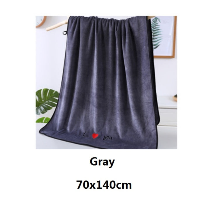 Soft Thick Absorbent Fiber Couple Large Bath Towels, Size:70x140cm