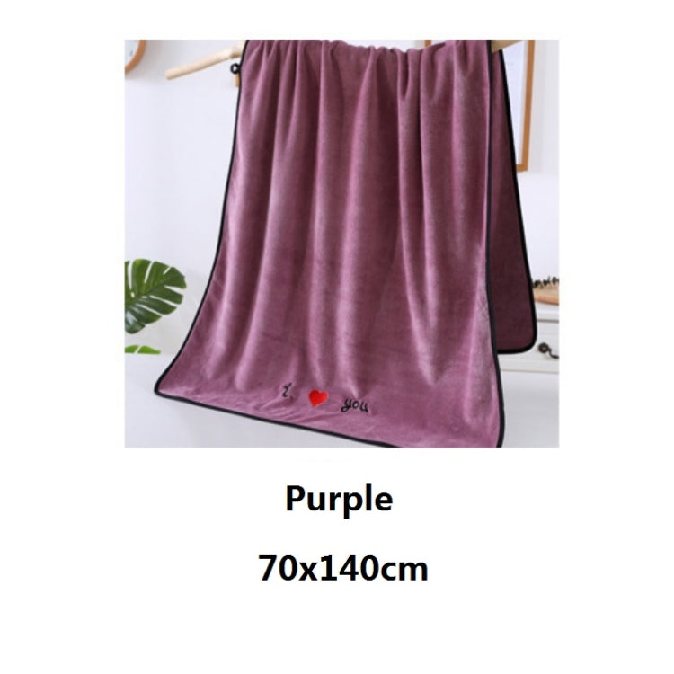 Soft Thick Absorbent Fiber Couple Large Bath Towels, Size:70x140cm