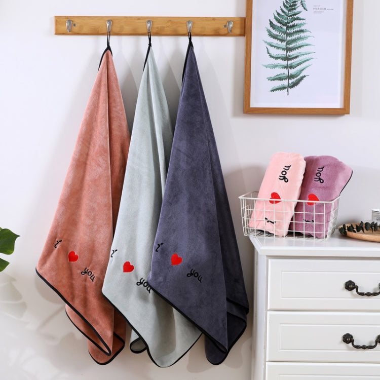 Soft Thick Absorbent Fiber Couple Large Bath Towels, Size:70x140cm