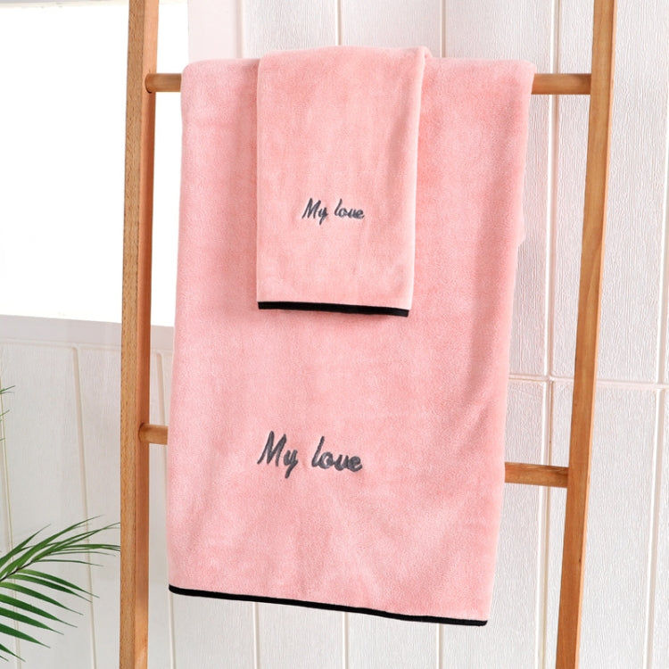 Soft And Thick Absorbent Fiber Bath Towel, Specification:Towel + Bath Towel