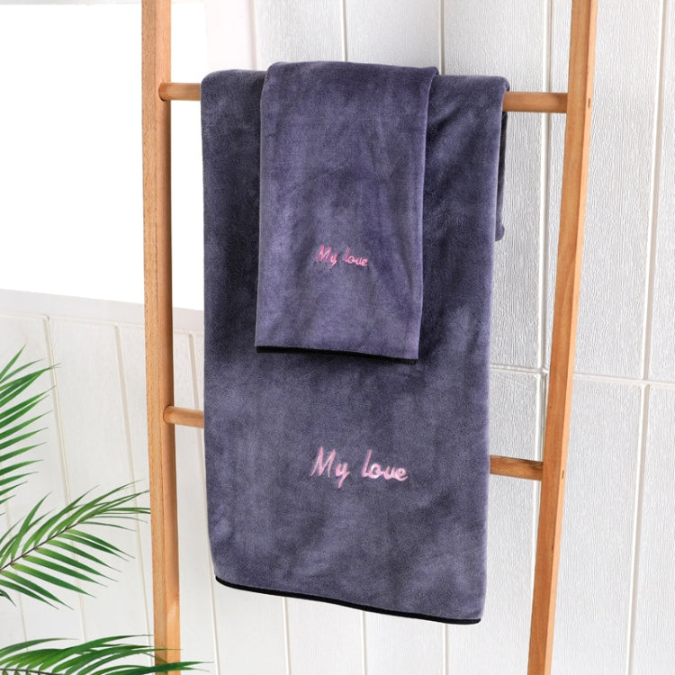 Soft And Thick Absorbent Fiber Bath Towel, Specification:Towel + Bath Towel
