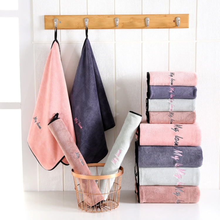 Soft And Thick Absorbent Fiber Bath Towel, Specification:Towel + Bath Towel