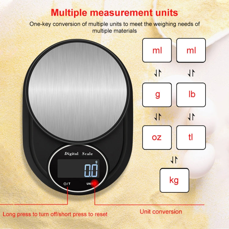 Home Kitchen Electronic Scale High Precision Stainless Steel Jewelry Scale, Style:Hemming, Specification:3kg/0.1g