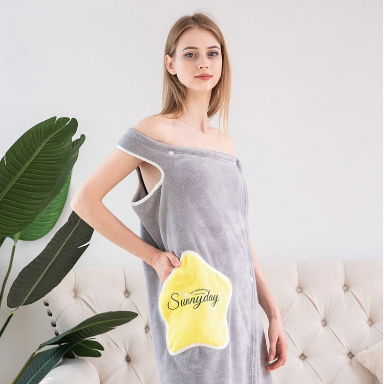 Coral Fleece Wearable Household Bath Skirt Soft Absorbent,Quick-Drying Non-Linting Bath Towel, Size:M (52.5-65 kg)