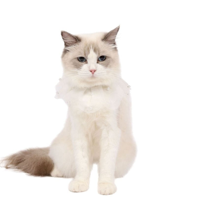 3 PCS Pet Lace Handmade Collar Cat Dog Rabbit Shooting Props, Size:S 20-25cm, Style:Pearl Petals
