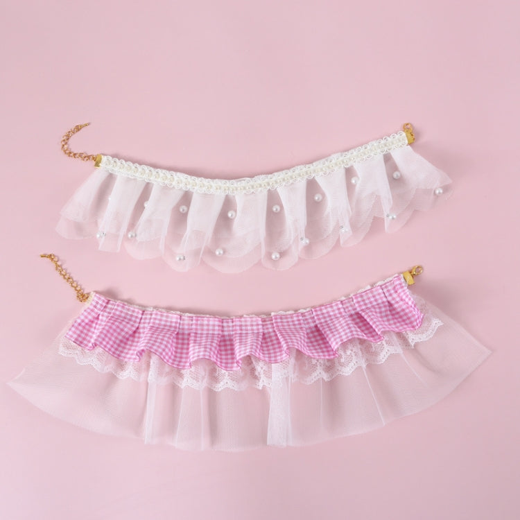 3 PCS Pet Lace Handmade Collar Cat Dog Rabbit Shooting Props, Size:S 20-25cm, Style:Pearl Petals