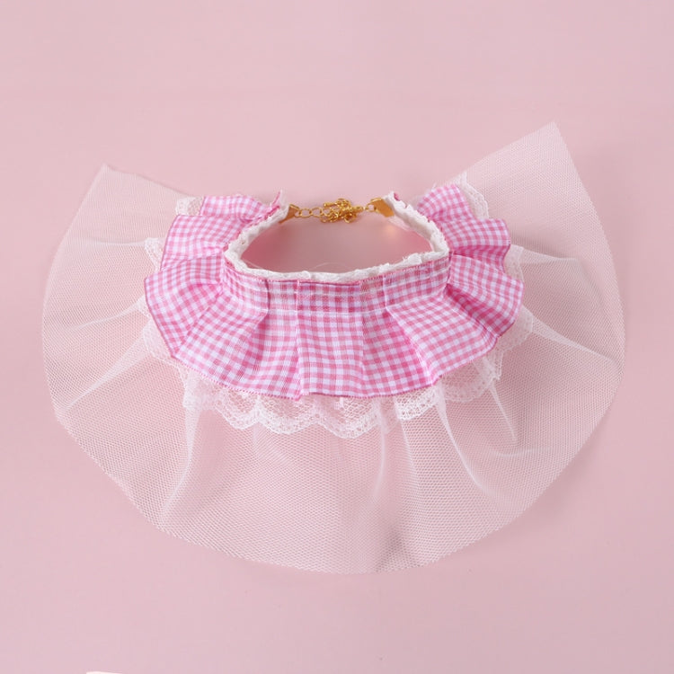 3 PCS Pet Lace Handmade Collar Cat Dog Rabbit Shooting Props, Size:M 25-30cm, Style:Pink Lace