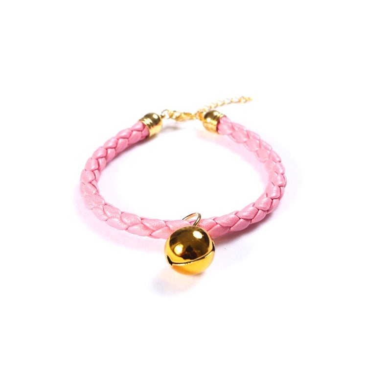 4 PCS Prepared PU Leather Adjustable Pet Bell Collar Cat Dog Rabbit Simple Collar Necklace, Size:M 25-30cm