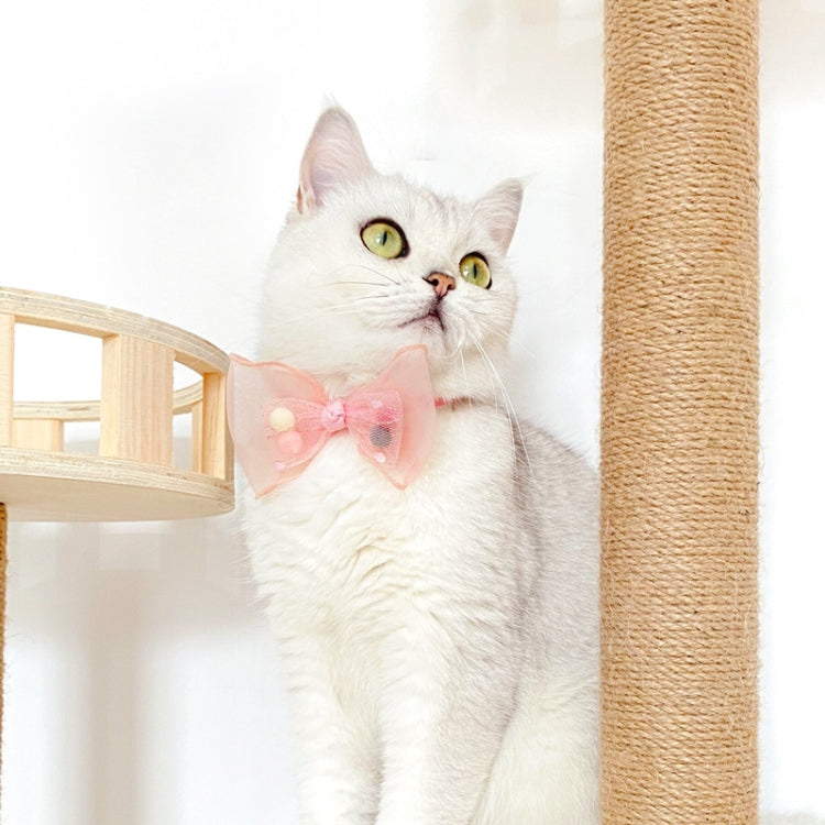 6 PCS Pet Handmade Adjustable Cat Dog Bow Tie Collar, Size:S 17-32cm, Style:Ball Bowknot
