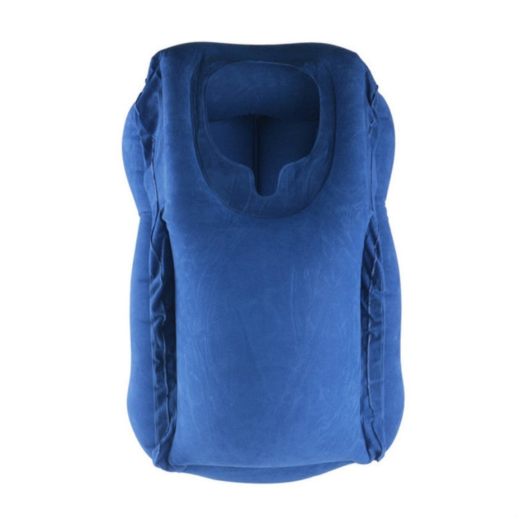 Press the Inflatable Pillow to Take the Plane Train Travel Sleep Artifact Sleep Pillow(Blue)