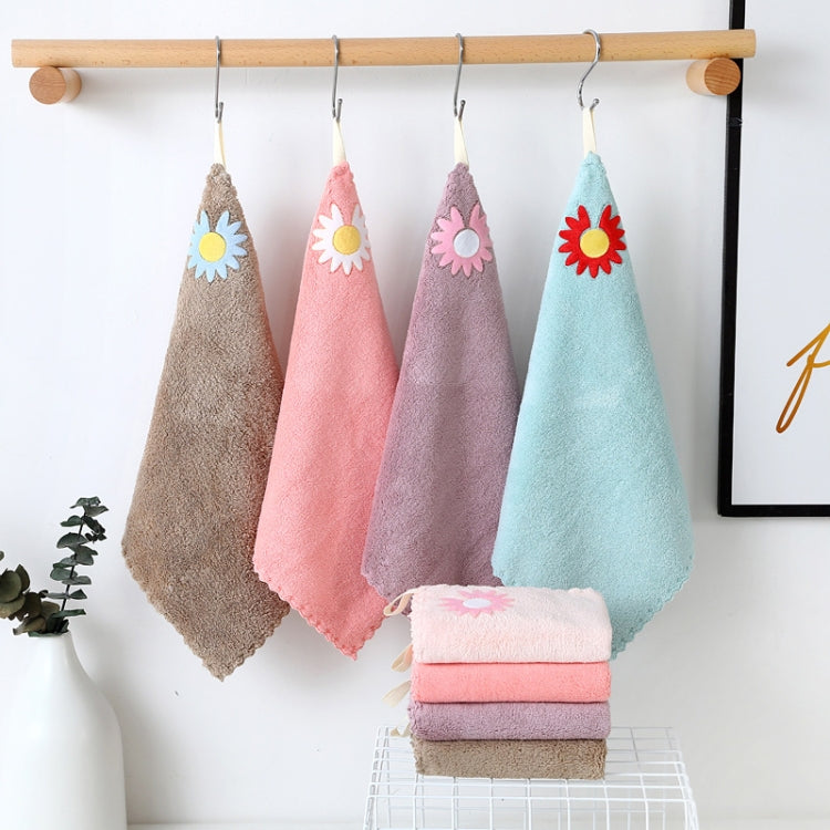 10 PCS Coral Fleece Daisy Soft & Absorbent Square Towel Size: 30x30 Cm Random Color Delivery
