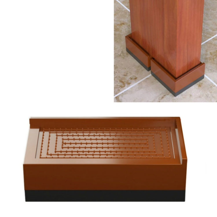 4 PCS / Set Bed Foot Raised Furniture General Raised Foot Pad Base Refrigerator Washing Machine Base Table And Chair Coffee Table Raised Block, Specification:Half Pack Increased 4cm(Brown)