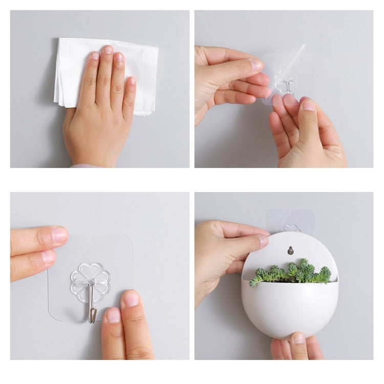 2 Sets 4 In1 Wall-Mounted Flower Pots Lazy Plastic Flower Pots On The  Wall