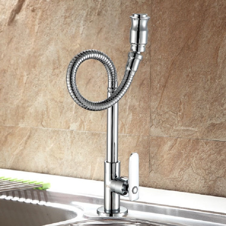 Kitchen Single Cold Universal Folding Deformation Vertical Single Hole Rotatable Faucet