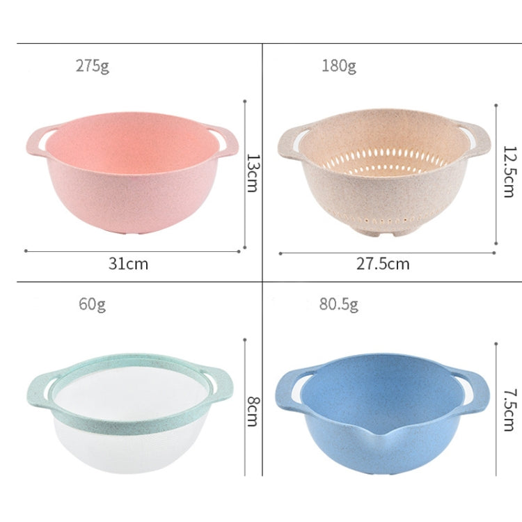 10 in 1 Wheat Straw Baking Tools Rainbow Measuring Spoon Plastic Measuring Cup Set(Color)