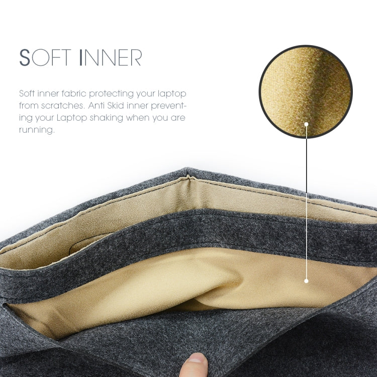 Portable Air Permeable Felt Sleeve Bag for MacBook Laptop, with Power Storage Bag, Size:12 inch