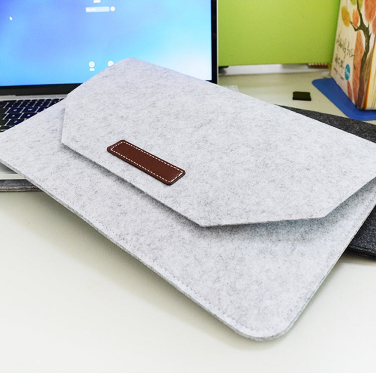 Portable Air Permeable Felt Sleeve Bag for MacBook Laptop, with Power Storage Bag, Size:12 inch
