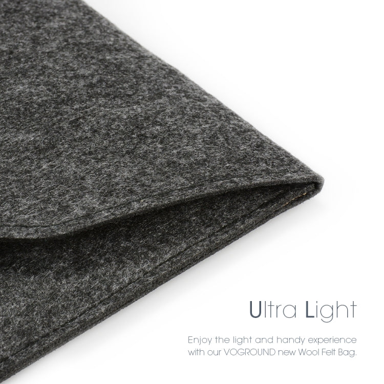 Portable Air Permeable Felt Sleeve Bag for MacBook Laptop, with Power Storage Bag, Size:12 inch