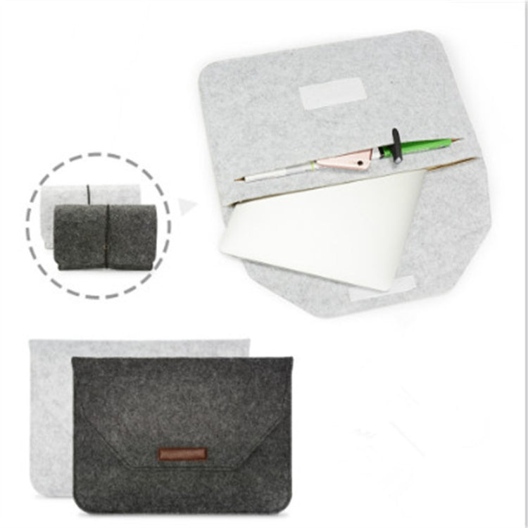 Portable Air Permeable Felt Sleeve Bag for MacBook Laptop, with Power Storage Bag, Size:12 inch