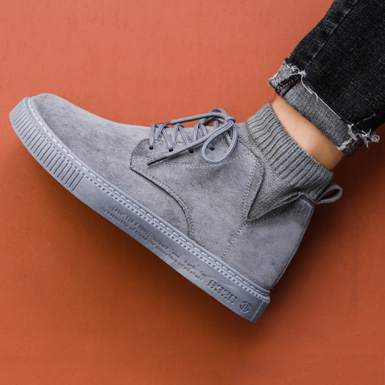 Autumn Winter High-Top Tooling Casual Shoes Youth Board Shoes  All-Match Men Sports Shoes, Size: 41(Gray)