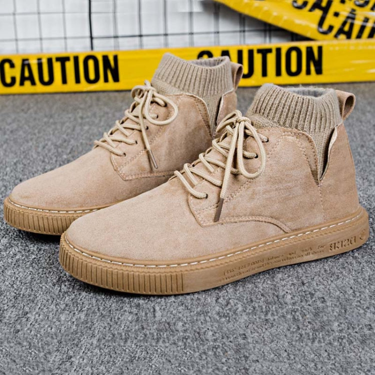 Autumn Winter High-Top Tooling Casual Shoes Youth Board Shoes  All-Match Men Sports Shoes, Size: 41(Gray)