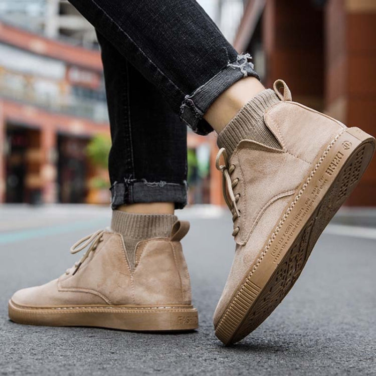 Autumn Winter High-Top Tooling Casual Shoes Youth Board Shoes  All-Match Men Sports Shoes, Size: 41(Gray)