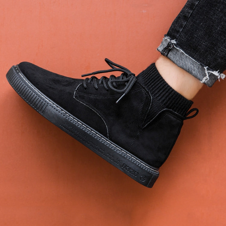 Autumn Winter High-Top Tooling Casual Shoes Youth Board Shoes  All-Match Men Sports Shoes, Size: 42(Black)