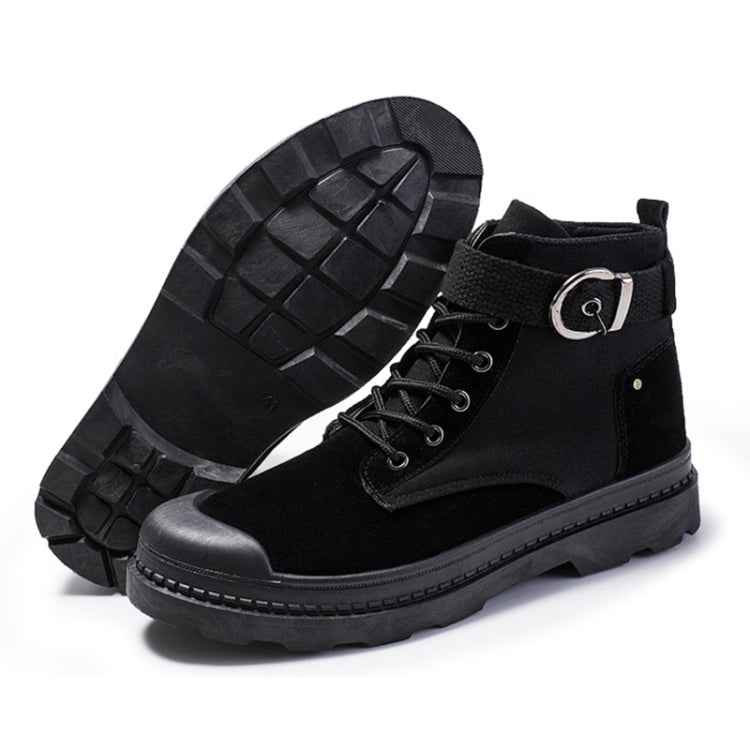 Martin Boots Male Wild High-Top Tooling Boots Casual Outdoor Hiking Shoes, Size: 39(Black)