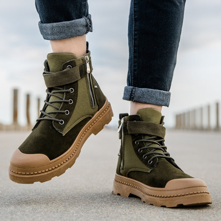 Martin Boots Male Wild High-Top Tooling Boots Casual Outdoor Hiking Shoes, Size: 44(Khaki)